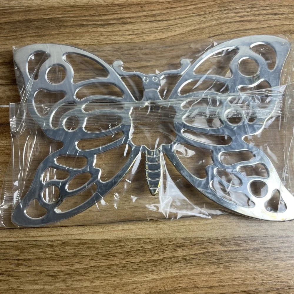 Vtg Leonard Silverplate Butterfly Shaped Trivet Decorative Kitchen Accessory NEW